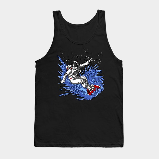 Space Astronaut Surfing Tank Top by underheaven